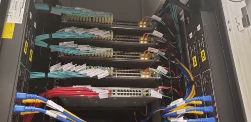 Structured cabling installed at a Comcast national data center